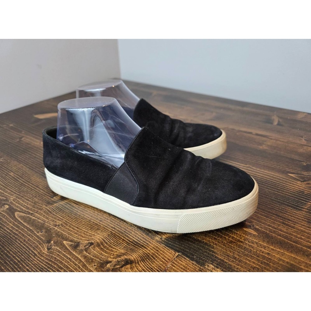 Vince Women's Sneakers Size 8 EUR 38 Black White Suede Slip On Casual Shoes